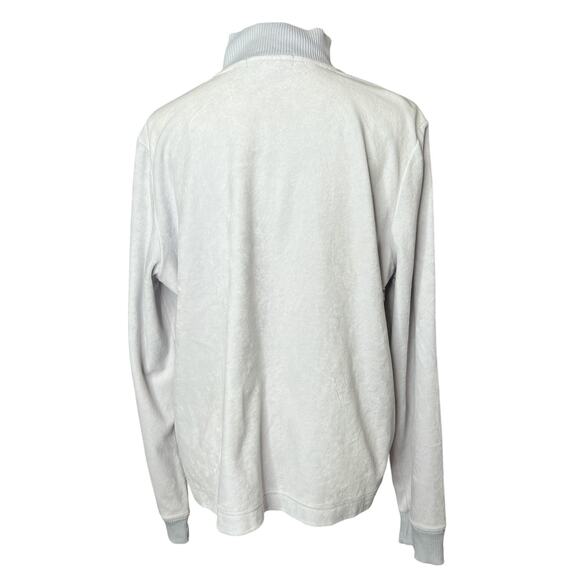 Lauren Ralph Lauren Velvet Top in Gray w/Partial Zipper Funnel Neckline Size XL - Picture 2 of 4